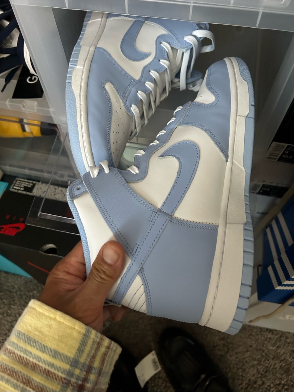 Nike Men’s High-Top Sneakers in Light Blue and White